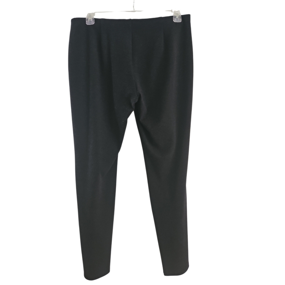 Eileen Fisher Pants L Dark Gray Pull On Stretch Ponte